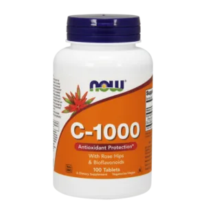 C vitamīns-1000 ar mežrozīšu augļiem un bioflavonoīdiem - 100 tabletes