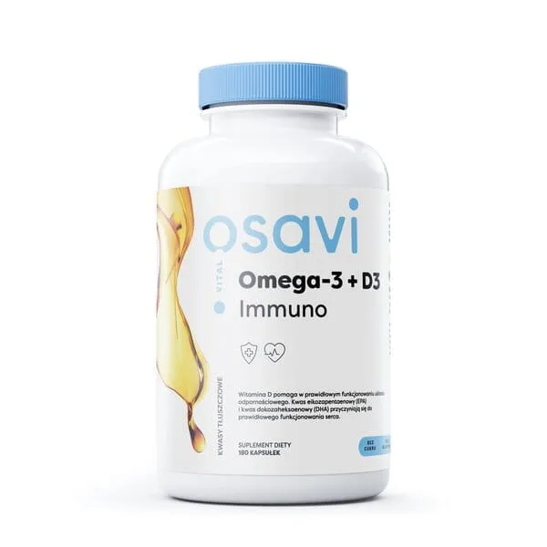 Omega-3 + D3 Immuno, Citrons - 180 mīkstās želejas