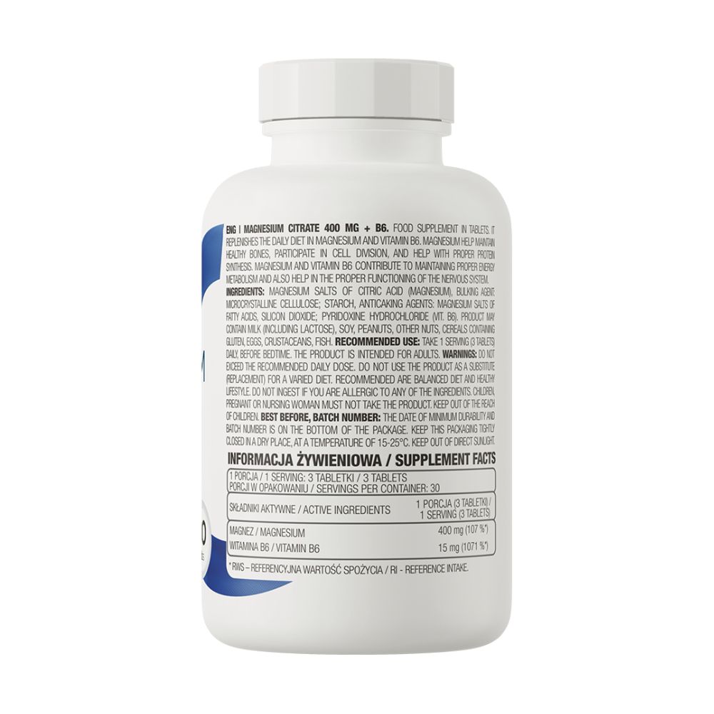 OstroVit Magnēzija citrāts 400mg + B6 - 90 tabletes - Image 2