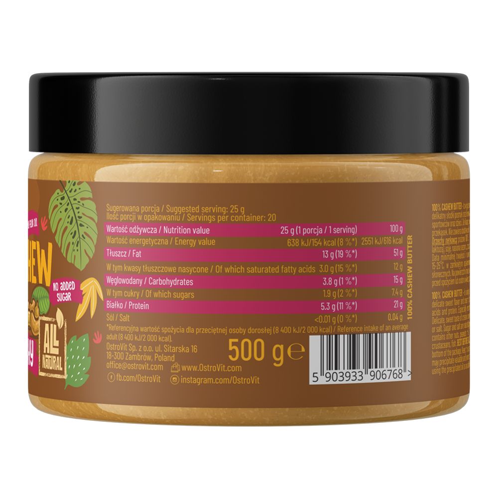 OstroVit Indijas riekstu sviests Indijas riekstu sviests 500g - Image 2