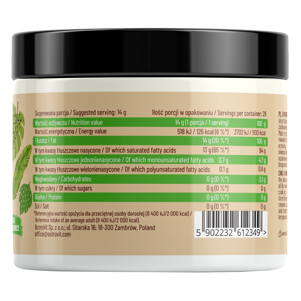 OstroVit kokosriekstu eļļa / nerafinēta kokosriekstu eļļa 400g - Image 2