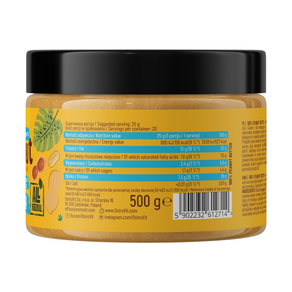 OstroVit zemesriekstu sviests 100% zemesriekstu sviests 500 g - Image 2