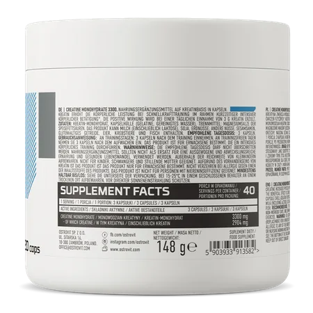 OstroVit kreatīna monohidrāts 3300 mg 120 kapsulas - Image 2