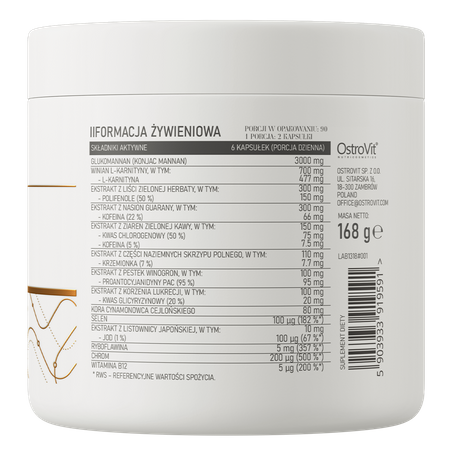 OstroVit Slim Care Glucomannan & L-carnitine & Green Tea Extract 180 kapsulas - Image 2