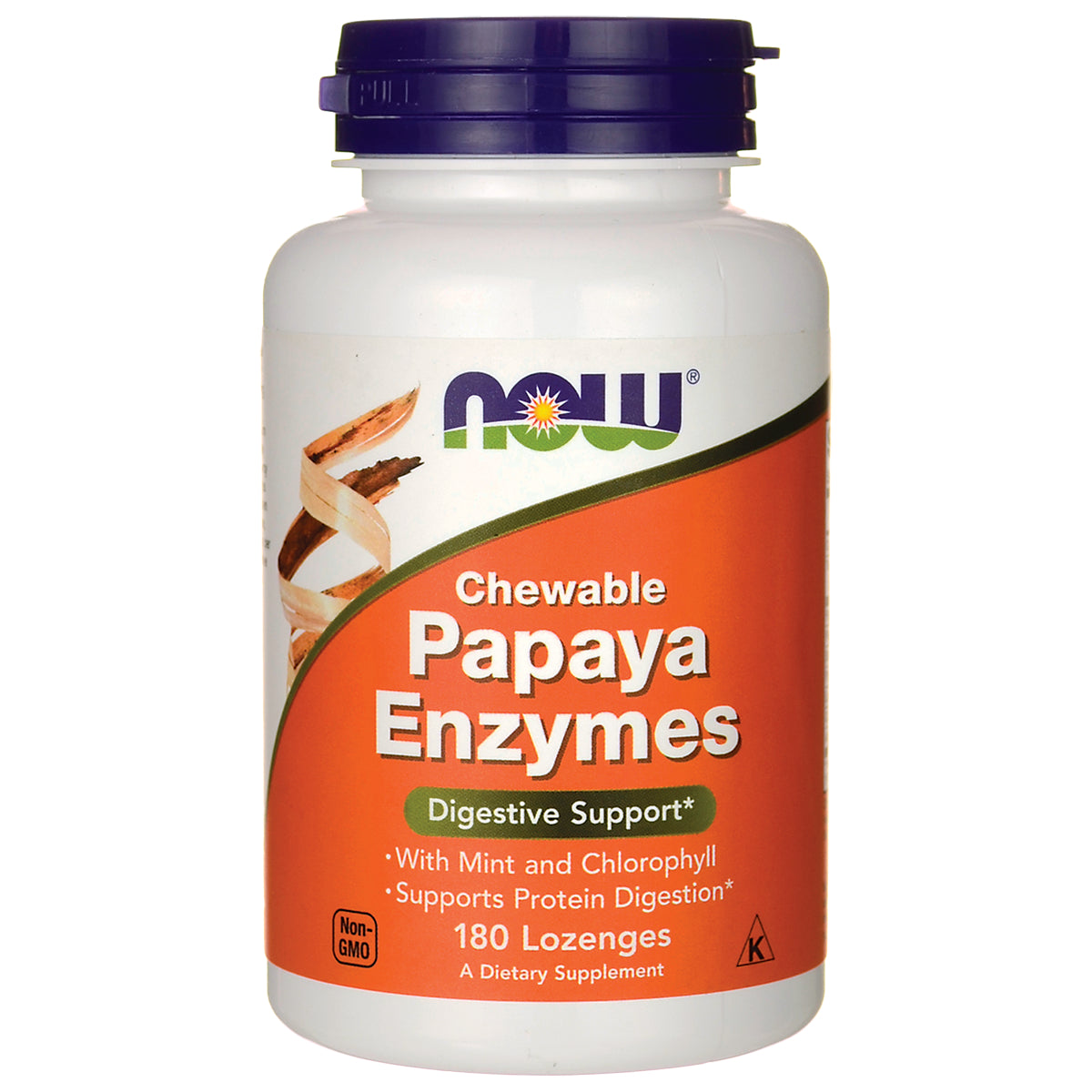 NOW Papaya Enzymes košļājamās tabletes 180 tabletes.