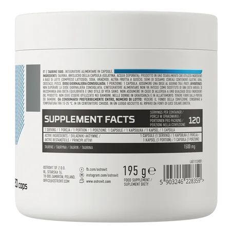 Taurīns 1500MG 120 kapsules - Image 2