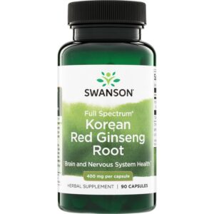 Swanson sarkanā korejiešu žeņšeņa sakne 400 mg 90 kaps.