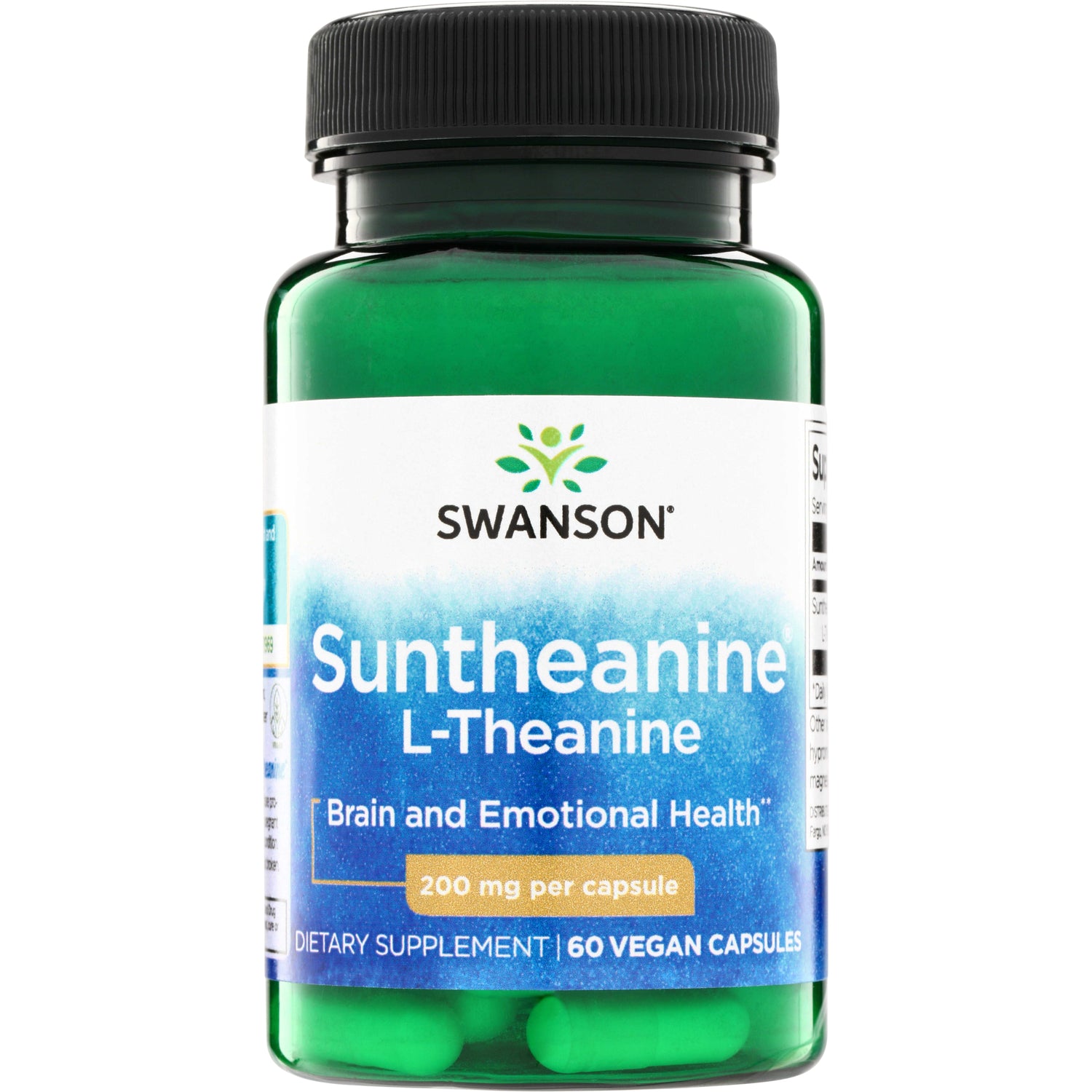 Swanson Suntheanine L-teanīns 200 mg 60 kapsulas.